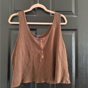 Old Navy Brown Sleeveless Crop Tank Top
